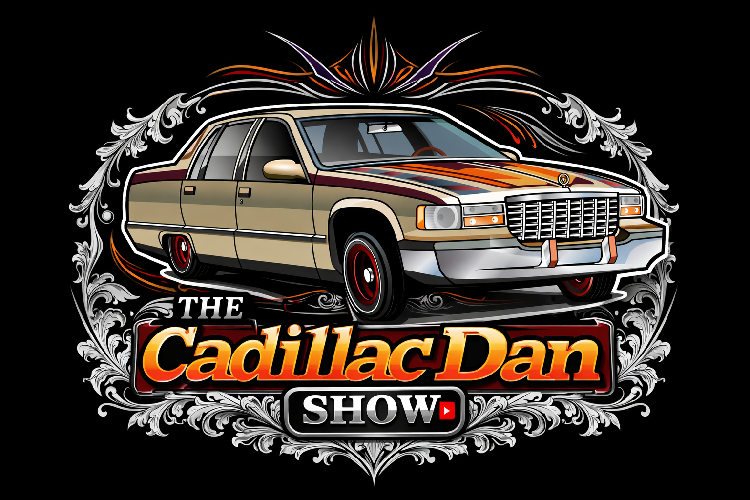 3 inch Cadillac Dan Show Pinstripe Sticker